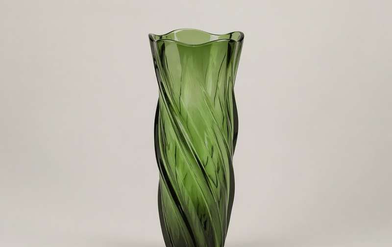 Jarrón Nora vidrio verde 34 cm