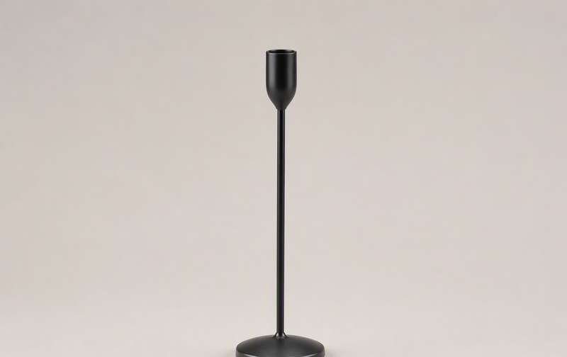 Candelabro Kira metal negro 18 cm