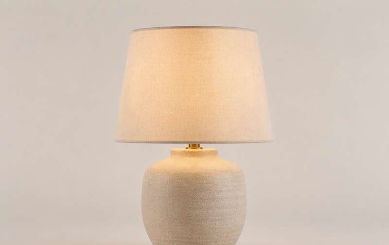Lámpara de mesa Niko cerámica beige 42 cm