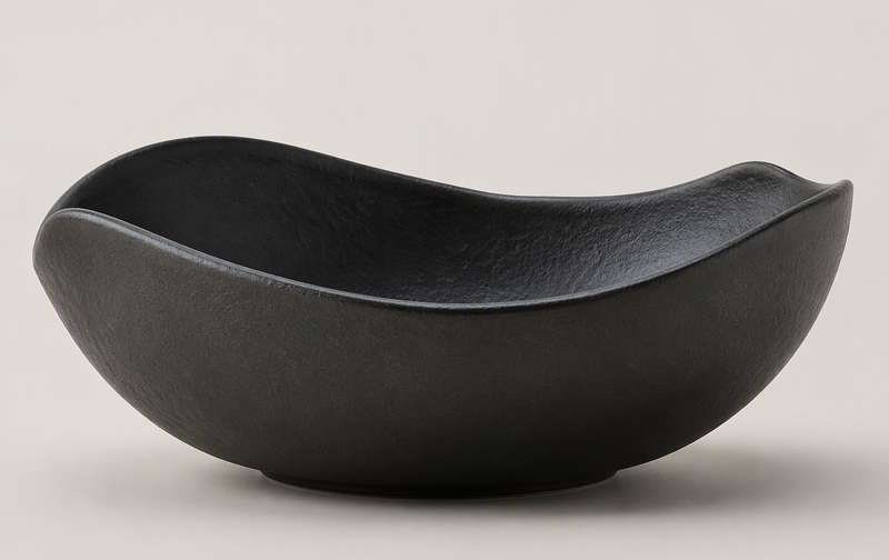 Bol decorativo Curve negro 30 cm